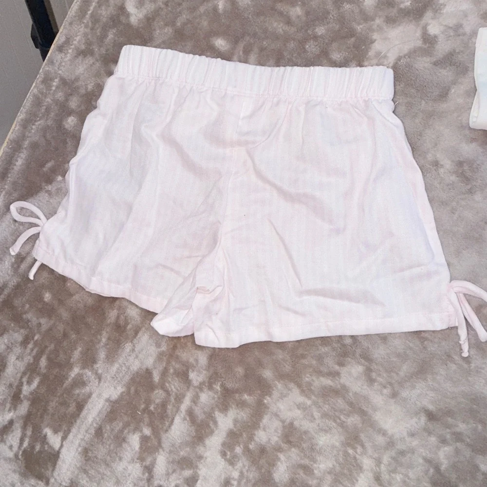 Art Class Pajama Set Kids L 10/12 White Pink NEW Flower Market Daisy Shorts